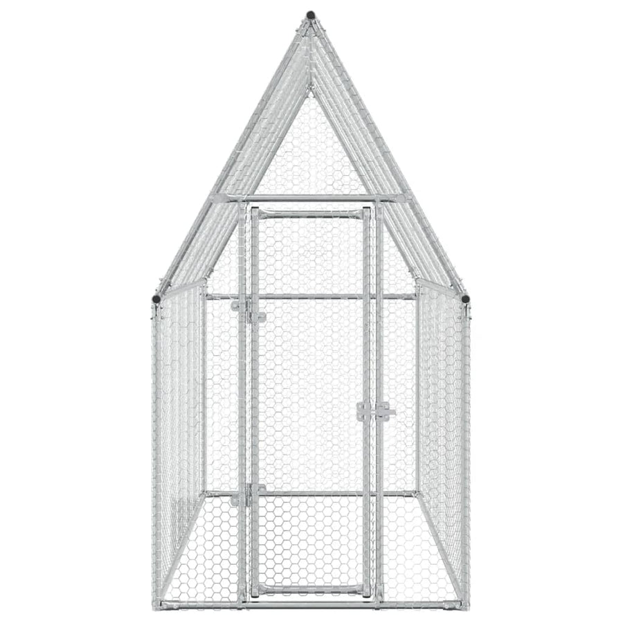 Kippenhok 200X100X190 Cm Gegalvaniseerd Staal Zilverkleurig