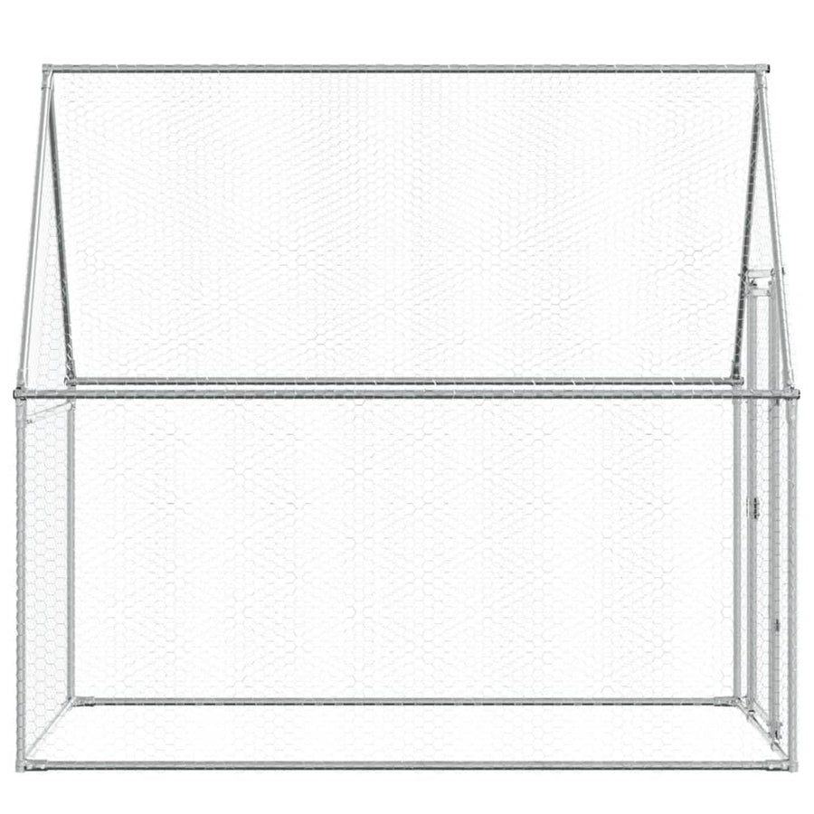 Kippenhok 200X100X190 Cm Gegalvaniseerd Staal Zilverkleurig