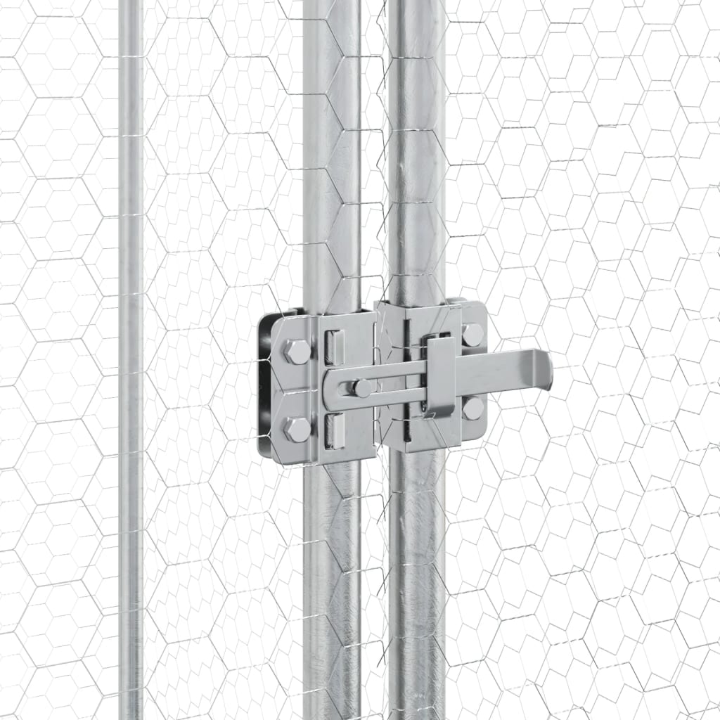 Kippenhok 200X100X190 Cm Gegalvaniseerd Staal Zilverkleurig