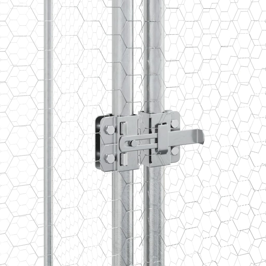 Kippenhok 200X100X190 Cm Gegalvaniseerd Staal Zilverkleurig