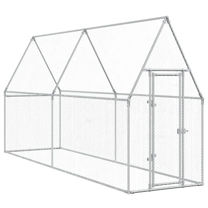Kippenhok 400X100X190 Cm Gegalvaniseerd Staal Zilverkleurig