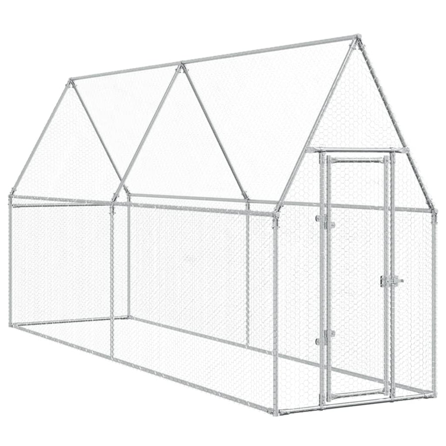 Kippenhok 400X100X190 Cm Gegalvaniseerd Staal Zilverkleurig