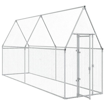 Kippenhok 400X100X190 Cm Gegalvaniseerd Staal Zilverkleurig