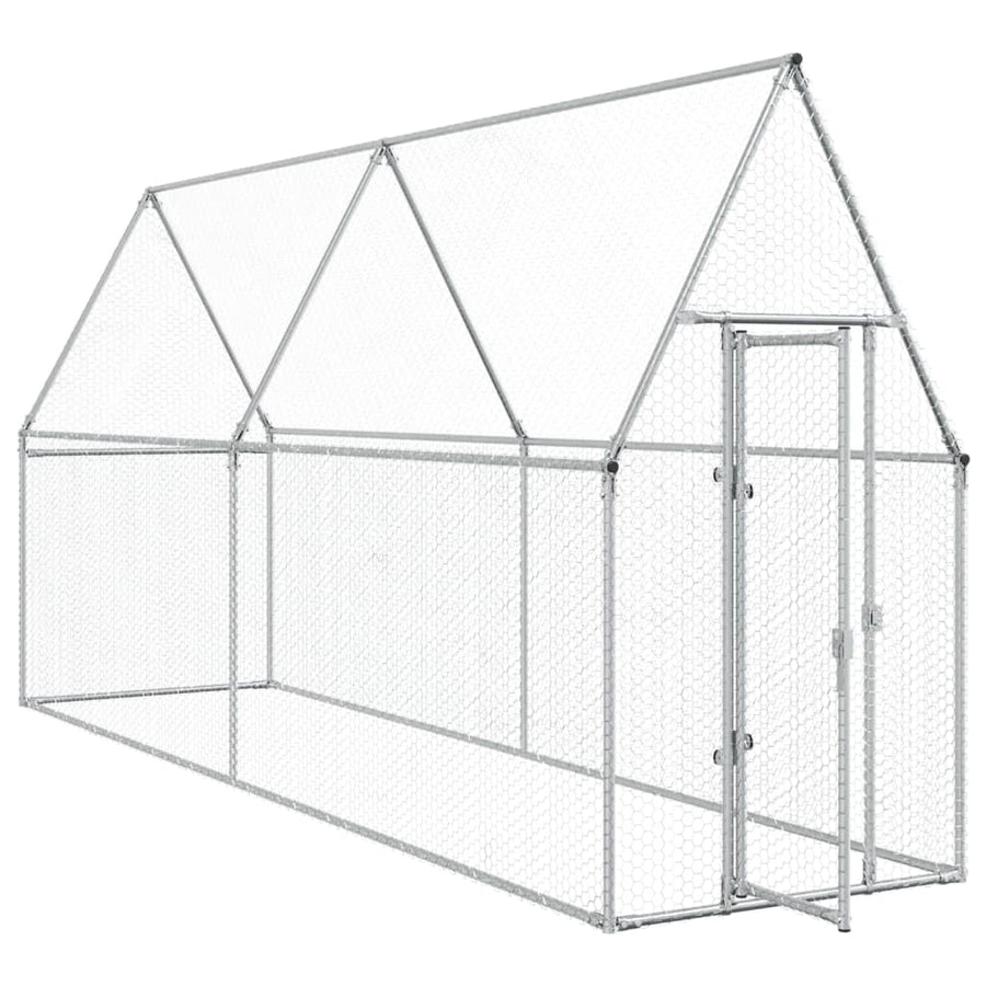 Kippenhok 400X100X190 Cm Gegalvaniseerd Staal Zilverkleurig
