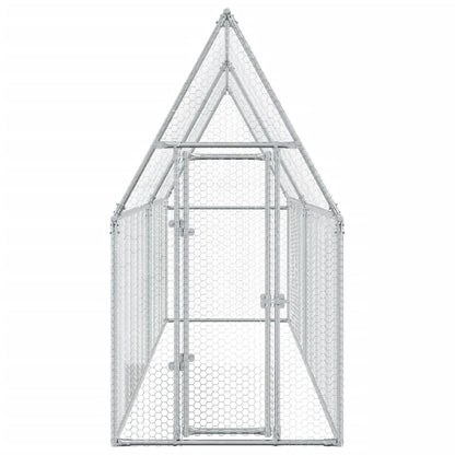 Kippenhok 400X100X190 Cm Gegalvaniseerd Staal Zilverkleurig
