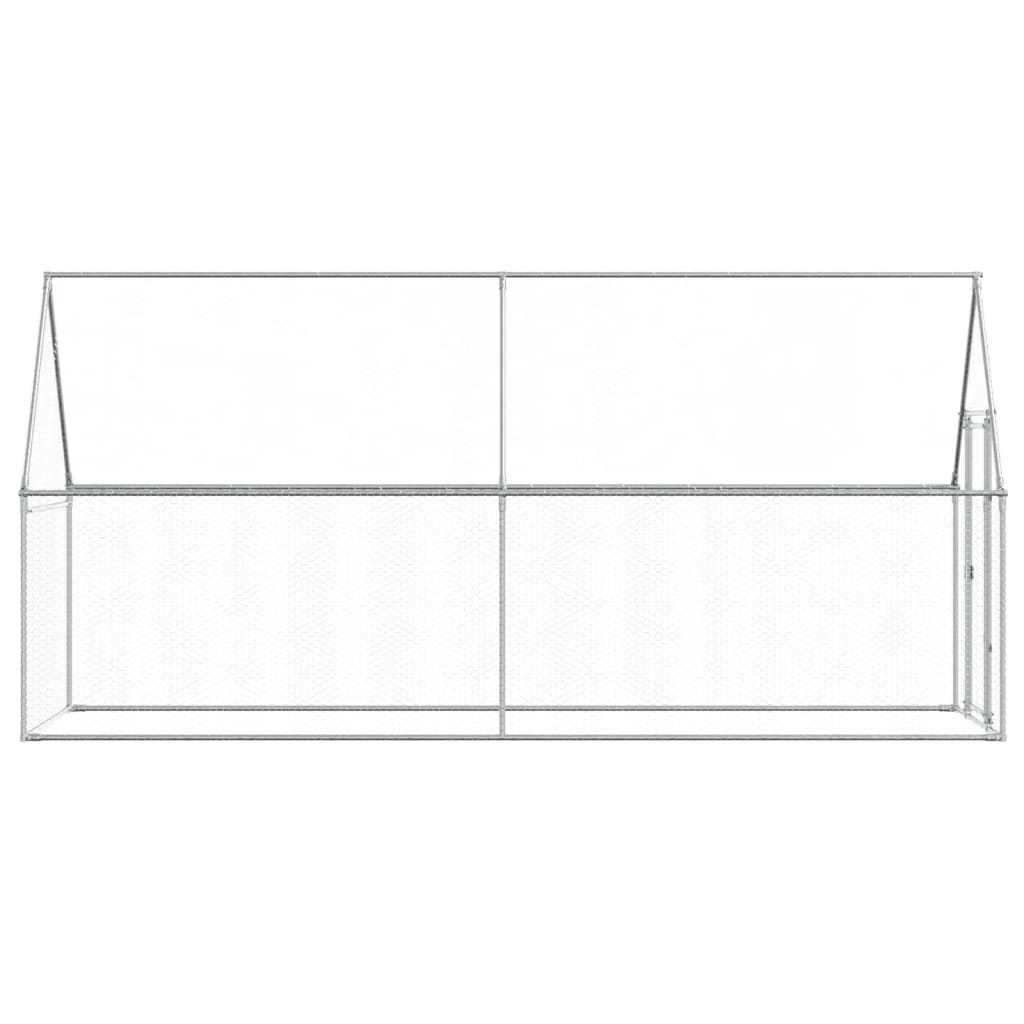 Kippenhok 400X100X190 Cm Gegalvaniseerd Staal Zilverkleurig