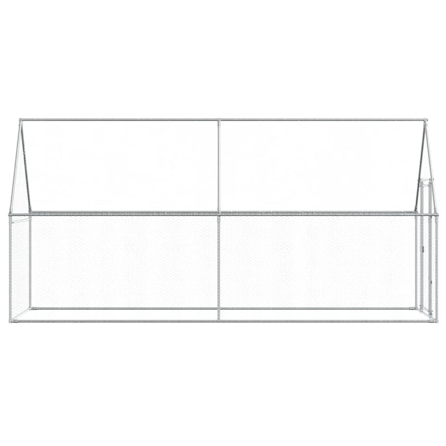 Kippenhok 400X100X190 Cm Gegalvaniseerd Staal Zilverkleurig