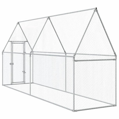 Kippenhok 400X100X190 Cm Gegalvaniseerd Staal Zilverkleurig