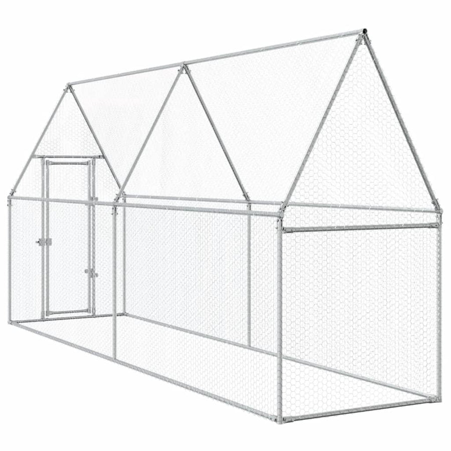 Kippenhok 400X100X190 Cm Gegalvaniseerd Staal Zilverkleurig