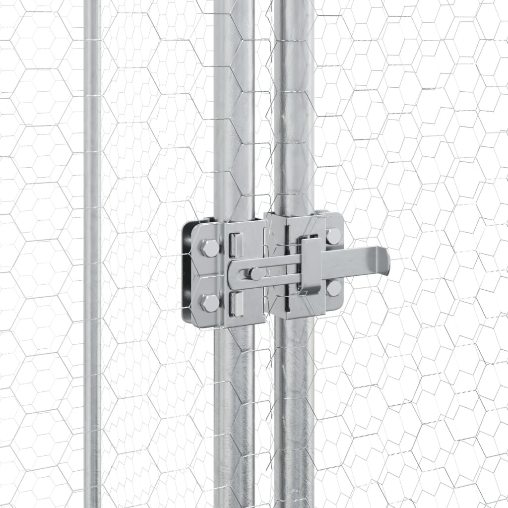 Kippenhok 400X100X190 Cm Gegalvaniseerd Staal Zilverkleurig