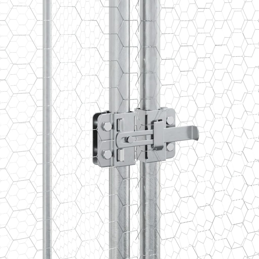 Kippenhok 400X100X190 Cm Gegalvaniseerd Staal Zilverkleurig