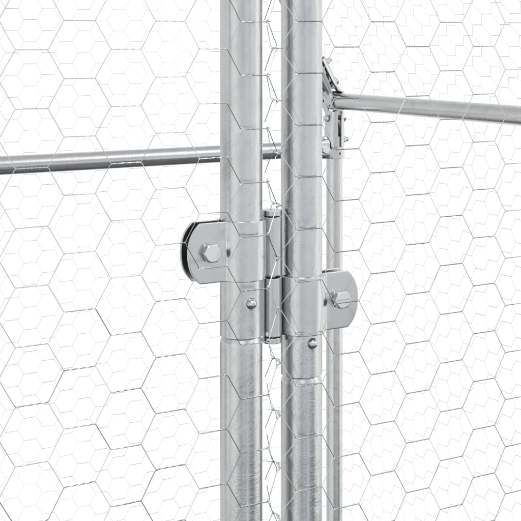 Kippenhok 400X100X190 Cm Gegalvaniseerd Staal Zilverkleurig
