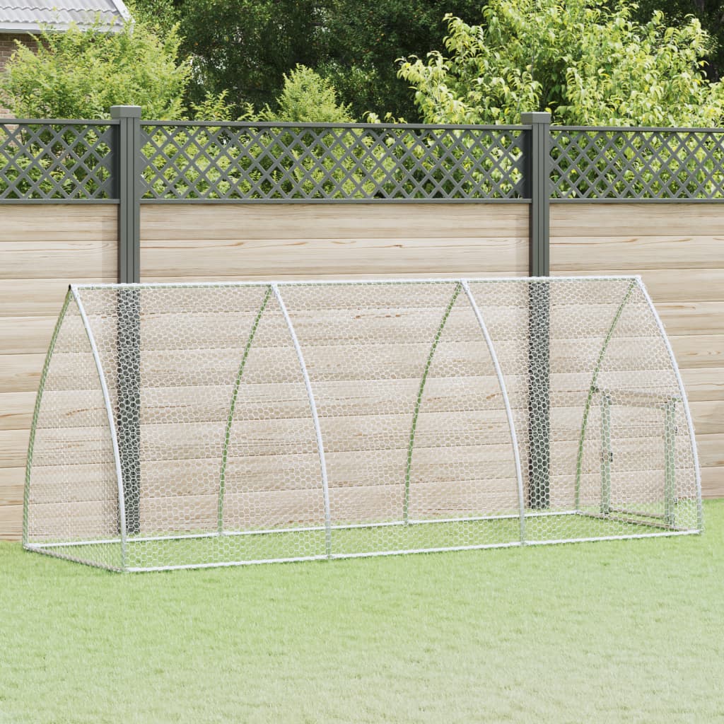 Kippenhok 300X105X120 Cm Gegalvaniseerd Staal Zilverkleurig