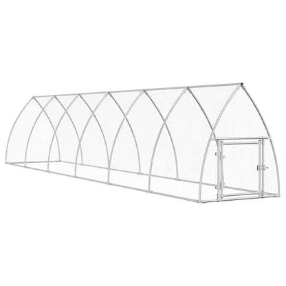 Kippenhok 600X105X120 Cm Gegalvaniseerd Staal Zilverkleurig