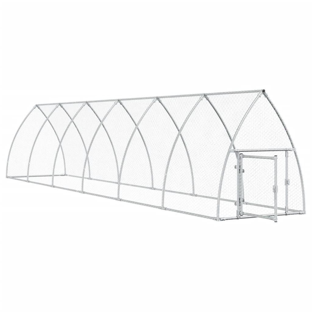 Kippenhok 600X105X120 Cm Gegalvaniseerd Staal Zilverkleurig