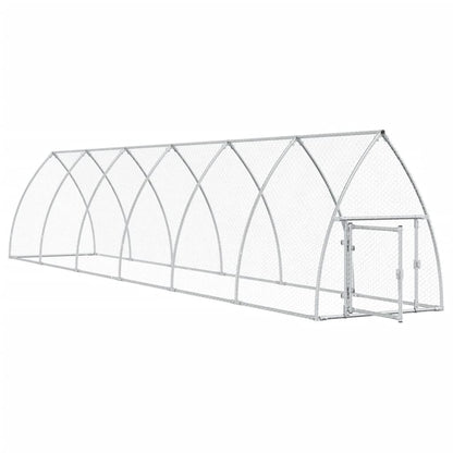 Kippenhok 600X105X120 Cm Gegalvaniseerd Staal Zilverkleurig