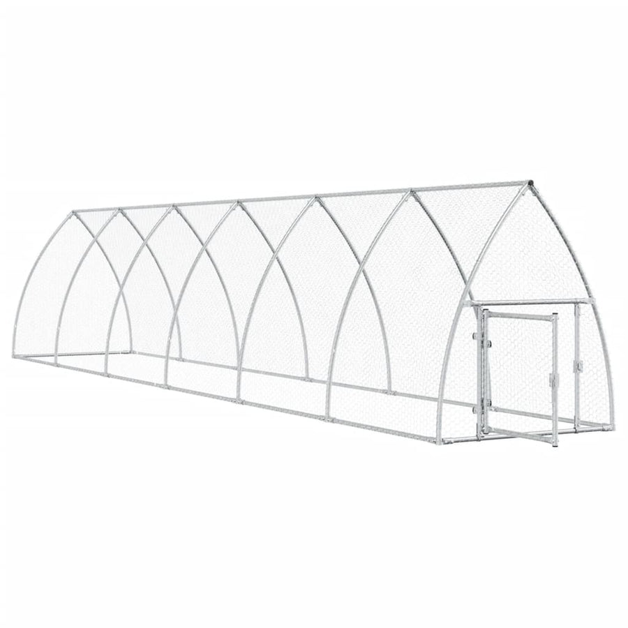 Kippenhok 600X105X120 Cm Gegalvaniseerd Staal Zilverkleurig
