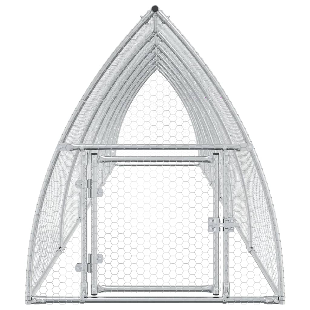 Kippenhok 600X105X120 Cm Gegalvaniseerd Staal Zilverkleurig