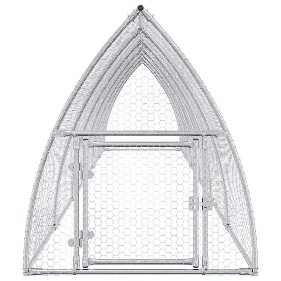 Kippenhok 600X105X120 Cm Gegalvaniseerd Staal Zilverkleurig