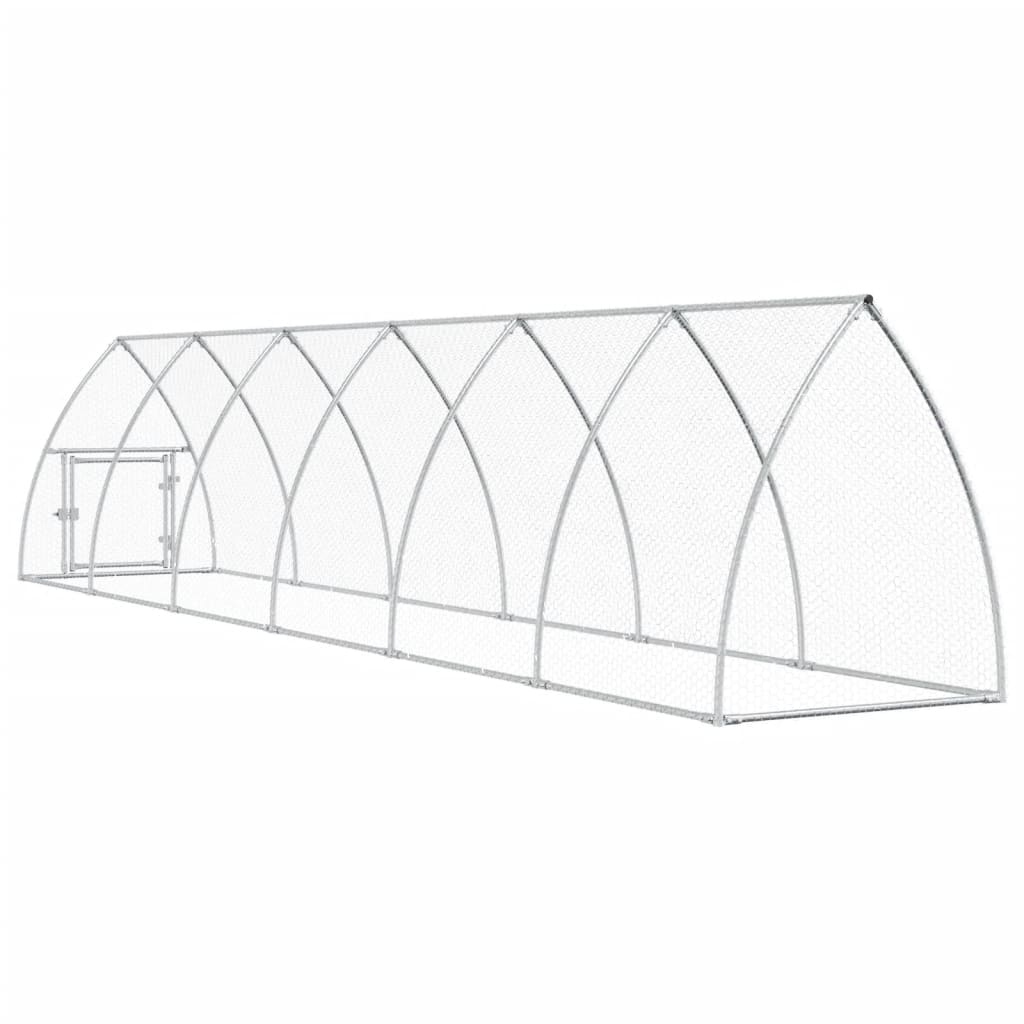 Kippenhok 600X105X120 Cm Gegalvaniseerd Staal Zilverkleurig