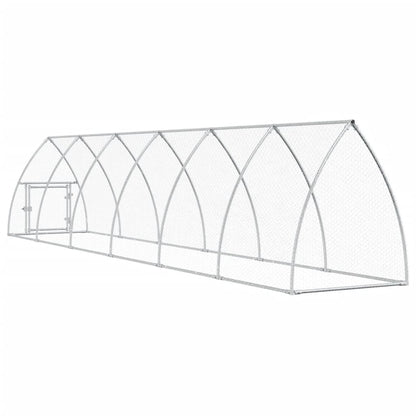 Kippenhok 600X105X120 Cm Gegalvaniseerd Staal Zilverkleurig