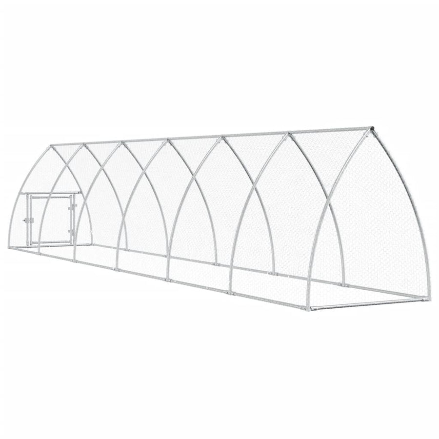 Kippenhok 600X105X120 Cm Gegalvaniseerd Staal Zilverkleurig