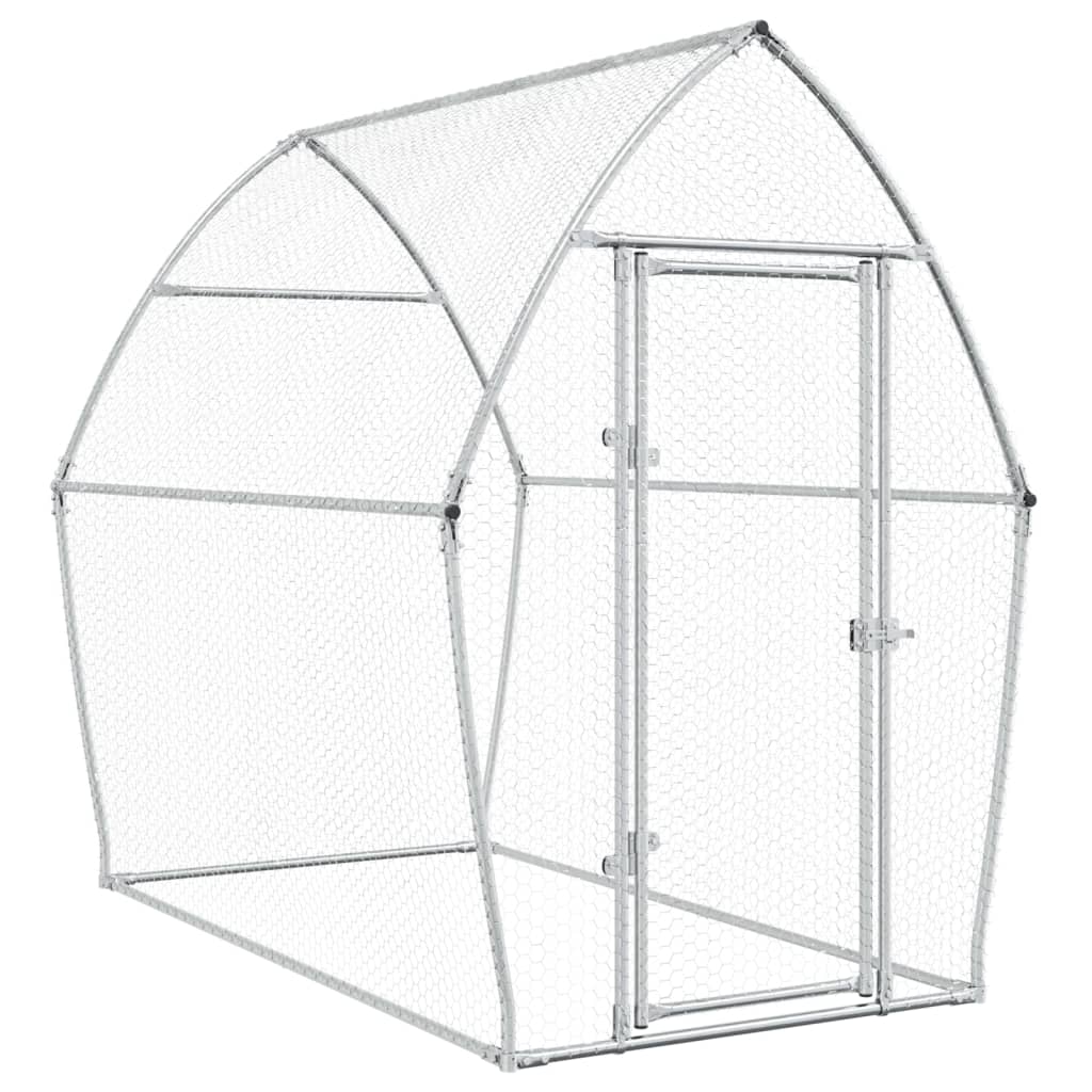 Kippenhok 200X105X182 Cm Gegalvaniseerd Staal Zilverkleurig