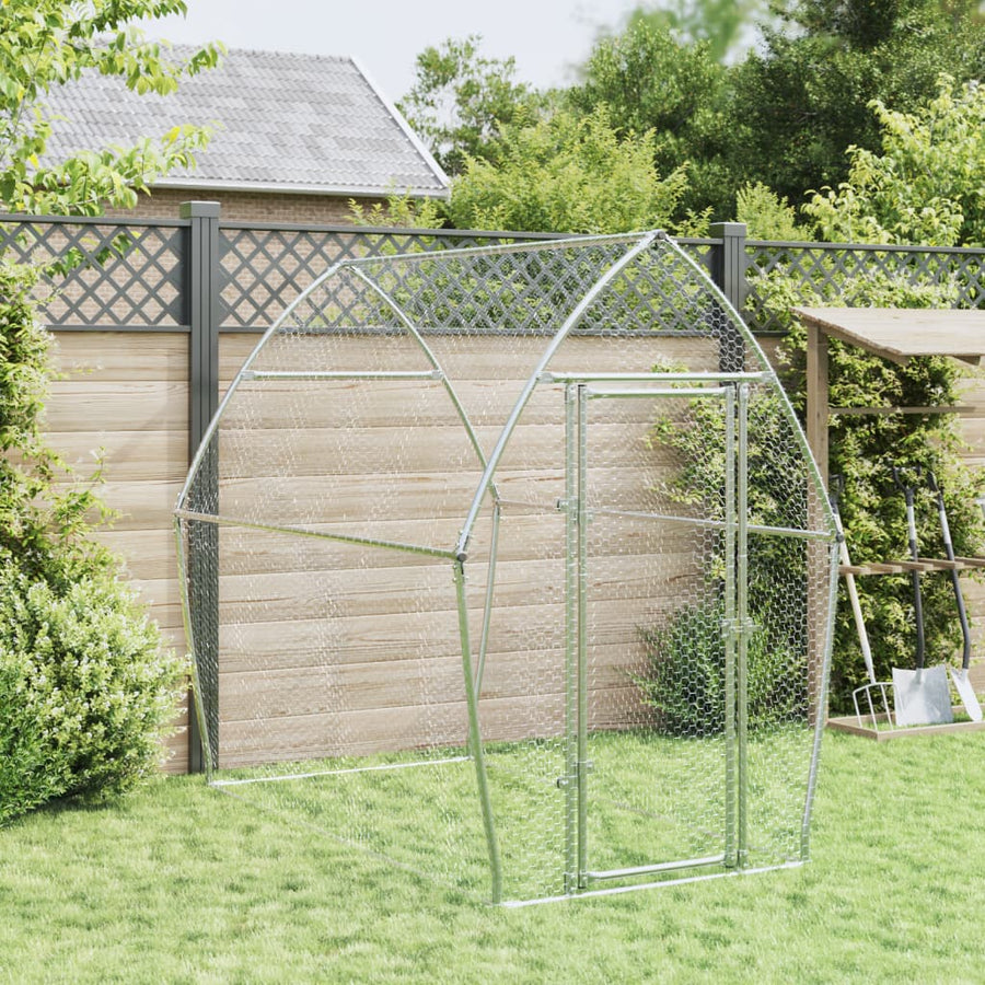 Kippenhok 200X105X182 Cm Gegalvaniseerd Staal Zilverkleurig