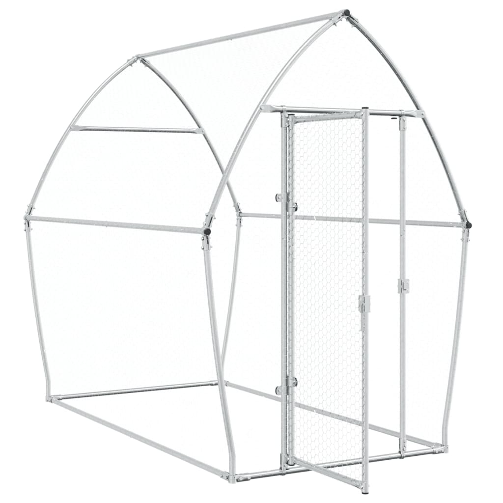 Kippenhok 200X105X182 Cm Gegalvaniseerd Staal Zilverkleurig