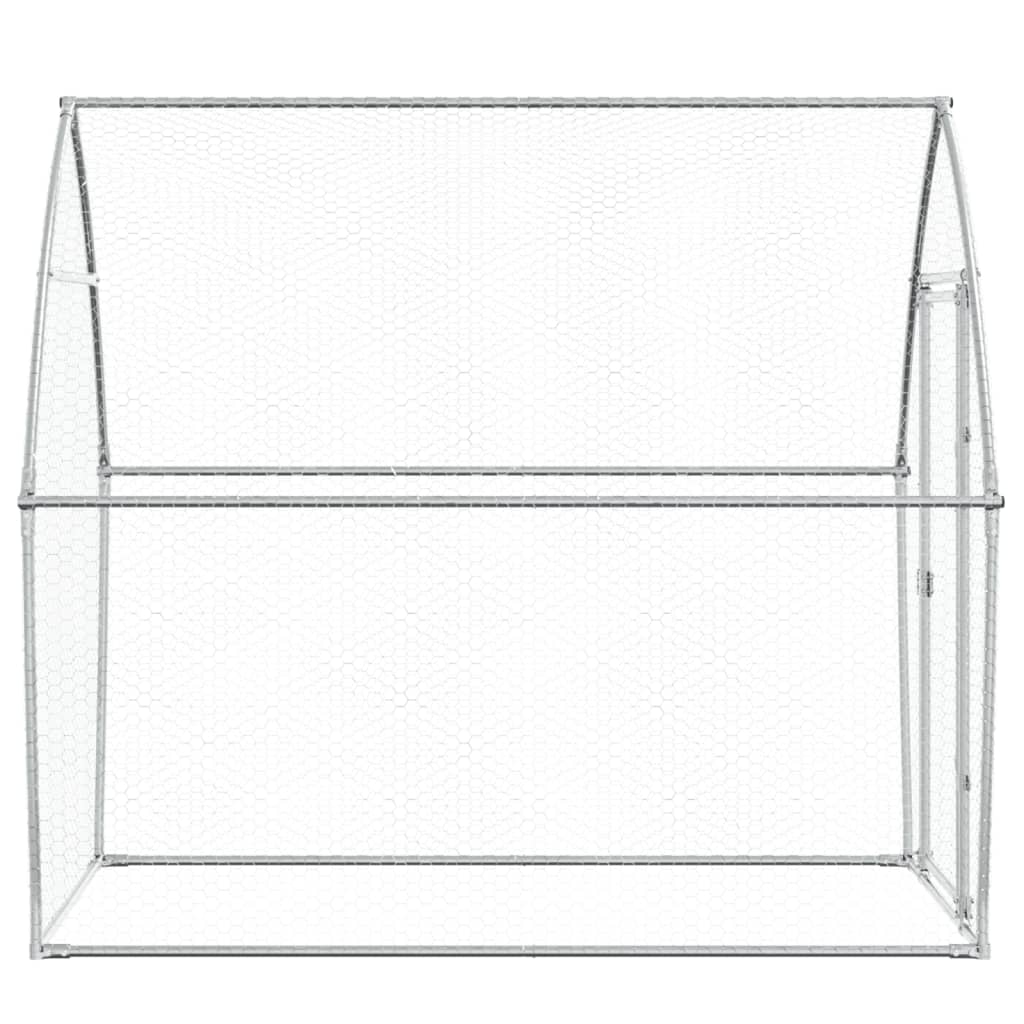 Kippenhok 200X105X182 Cm Gegalvaniseerd Staal Zilverkleurig