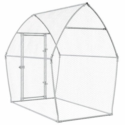 Kippenhok 200X105X182 Cm Gegalvaniseerd Staal Zilverkleurig