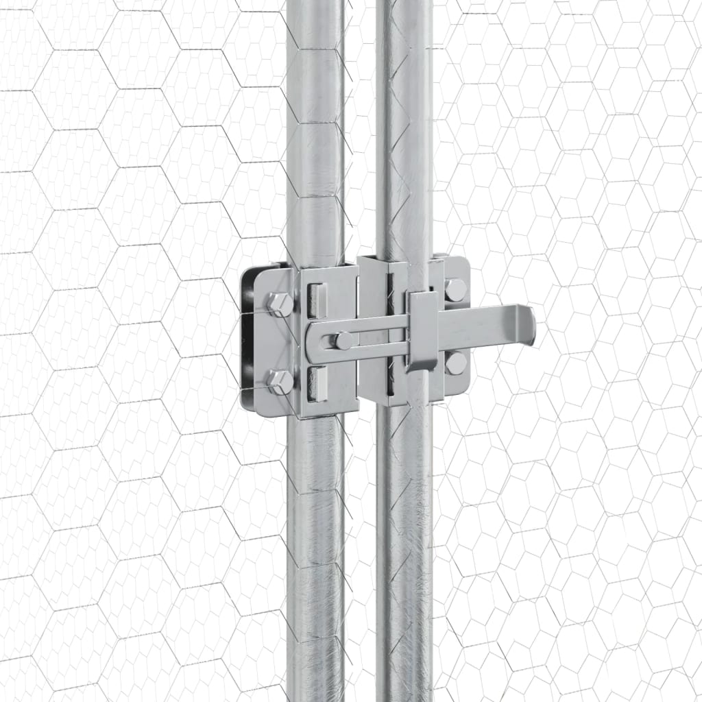 Kippenhok 200X105X182 Cm Gegalvaniseerd Staal Zilverkleurig