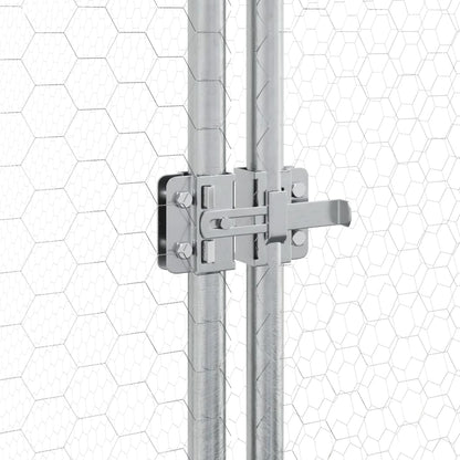 Kippenhok 200X105X182 Cm Gegalvaniseerd Staal Zilverkleurig