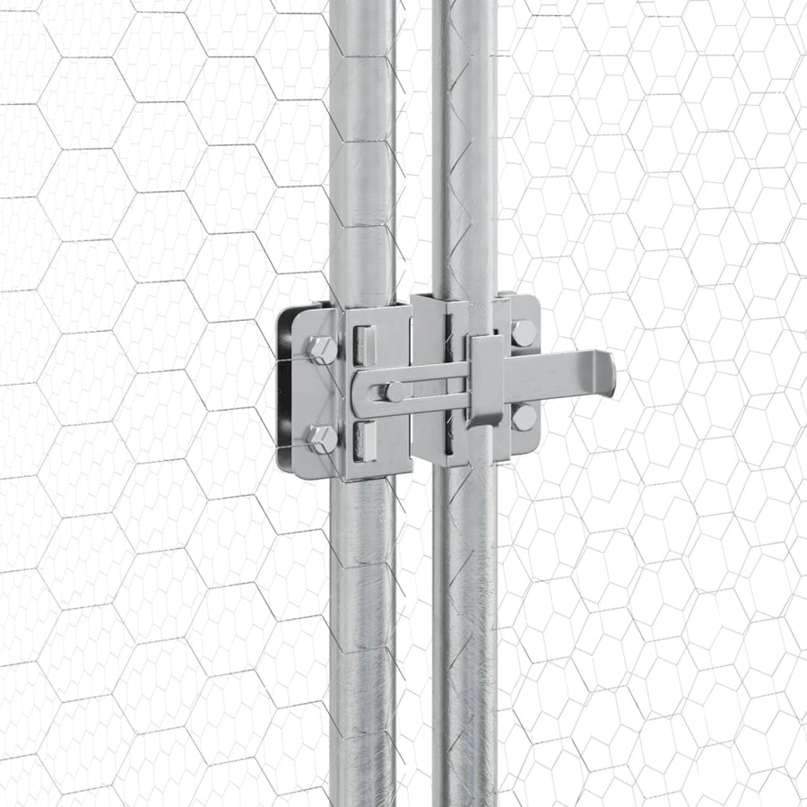 Kippenhok 200X105X182 Cm Gegalvaniseerd Staal Zilverkleurig