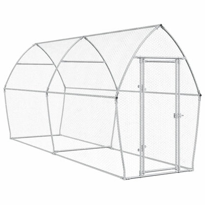 Kippenhok 400X105X182 Cm Gegalvaniseerd Staal Zilverkleurig