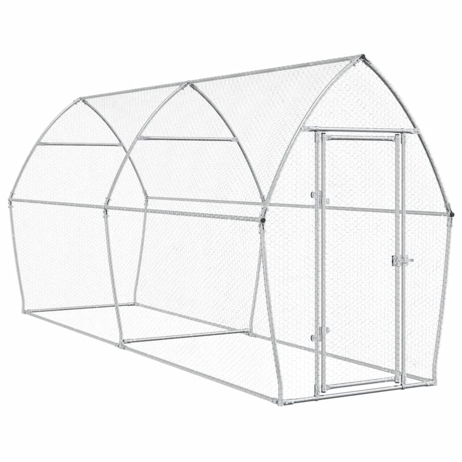 Kippenhok 400X105X182 Cm Gegalvaniseerd Staal Zilverkleurig