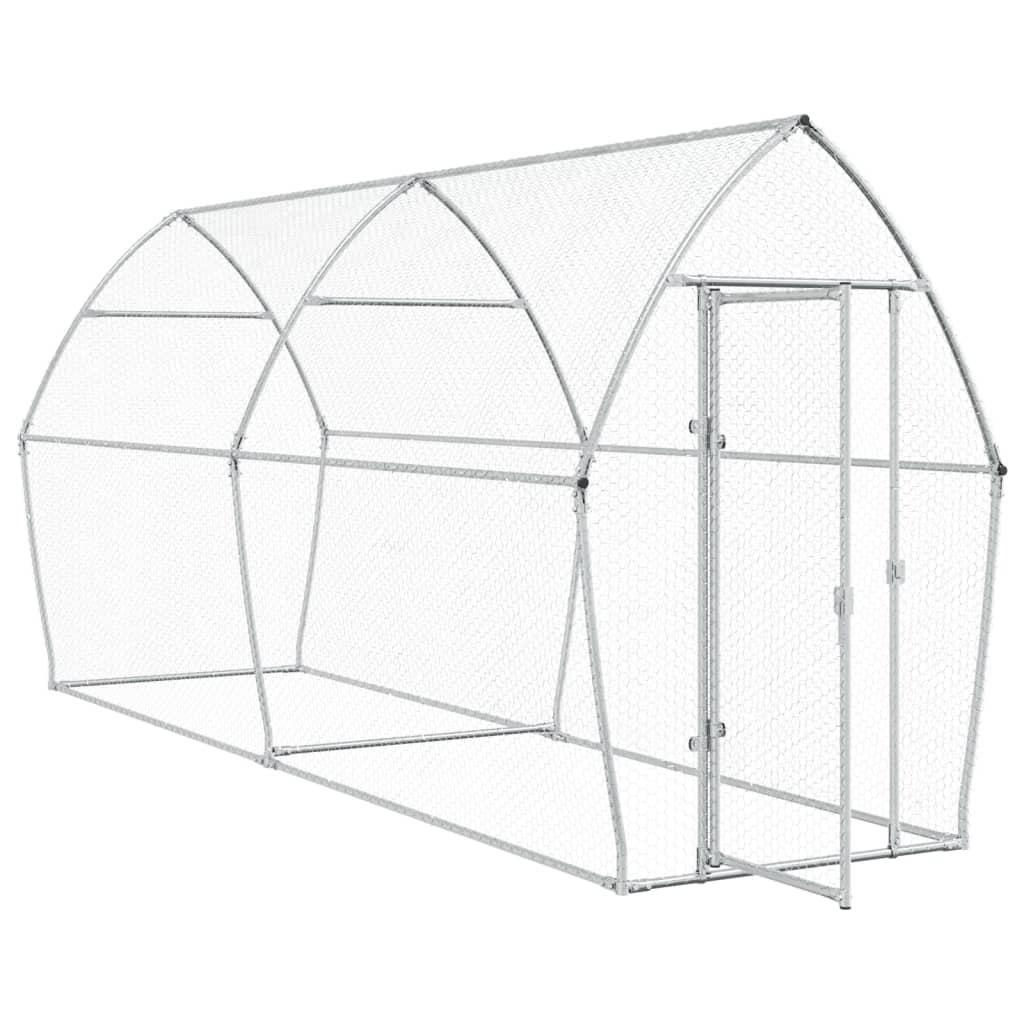 Kippenhok 400X105X182 Cm Gegalvaniseerd Staal Zilverkleurig