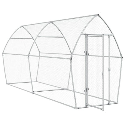 Kippenhok 400X105X182 Cm Gegalvaniseerd Staal Zilverkleurig
