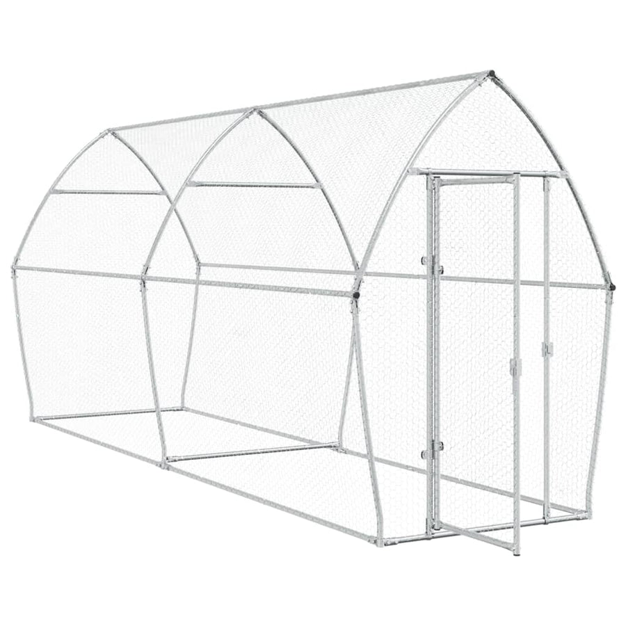 Kippenhok 400X105X182 Cm Gegalvaniseerd Staal Zilverkleurig