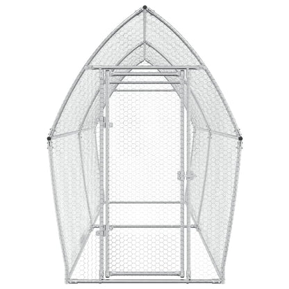 Kippenhok 400X105X182 Cm Gegalvaniseerd Staal Zilverkleurig