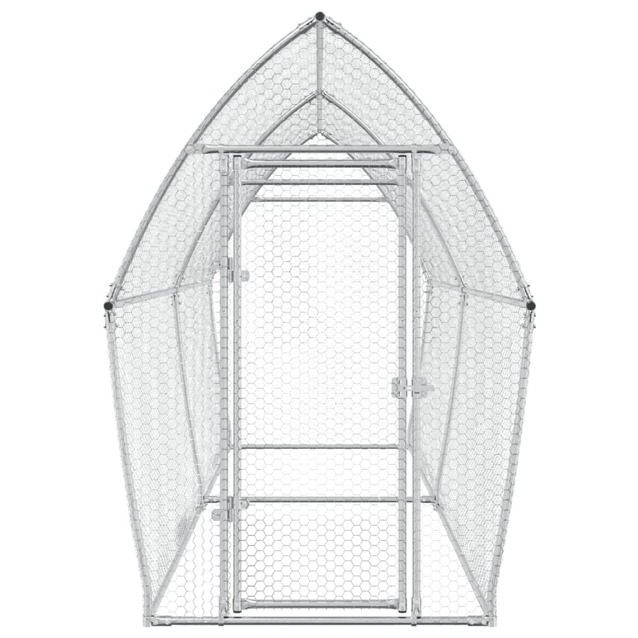 Kippenhok 400X105X182 Cm Gegalvaniseerd Staal Zilverkleurig