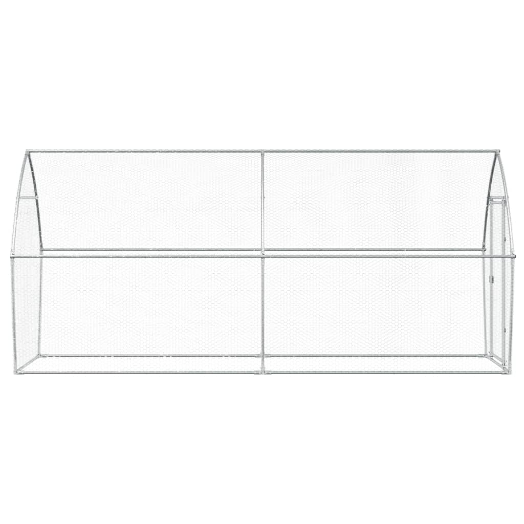 Kippenhok 400X105X182 Cm Gegalvaniseerd Staal Zilverkleurig