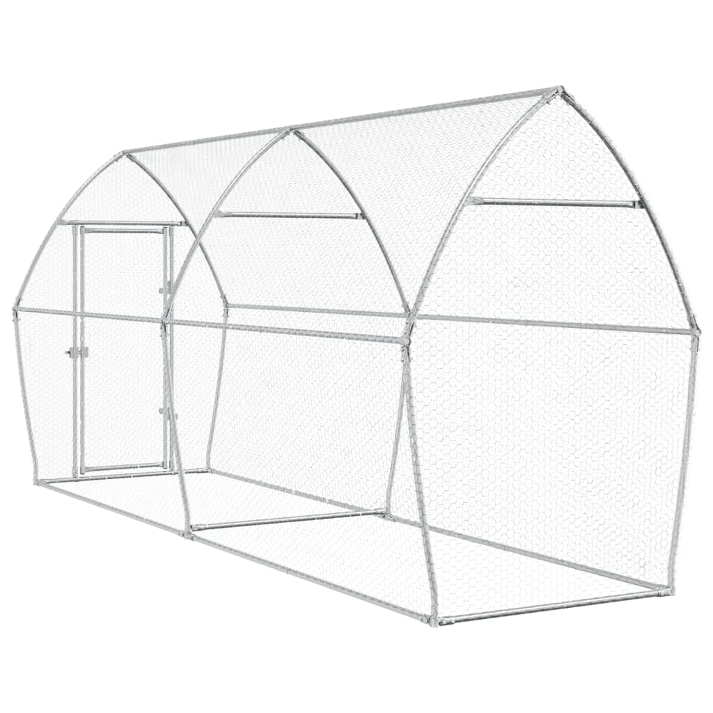 Kippenhok 400X105X182 Cm Gegalvaniseerd Staal Zilverkleurig