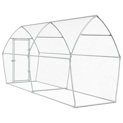 Kippenhok 400X105X182 Cm Gegalvaniseerd Staal Zilverkleurig