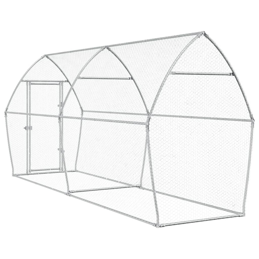 Kippenhok 400X105X182 Cm Gegalvaniseerd Staal Zilverkleurig