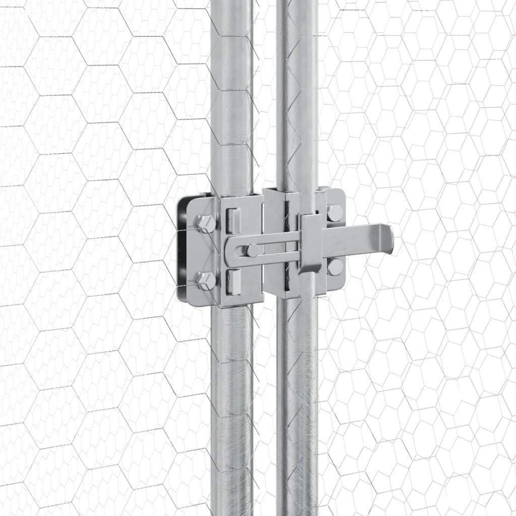Kippenhok 400X105X182 Cm Gegalvaniseerd Staal Zilverkleurig