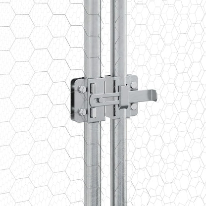 Kippenhok 400X105X182 Cm Gegalvaniseerd Staal Zilverkleurig