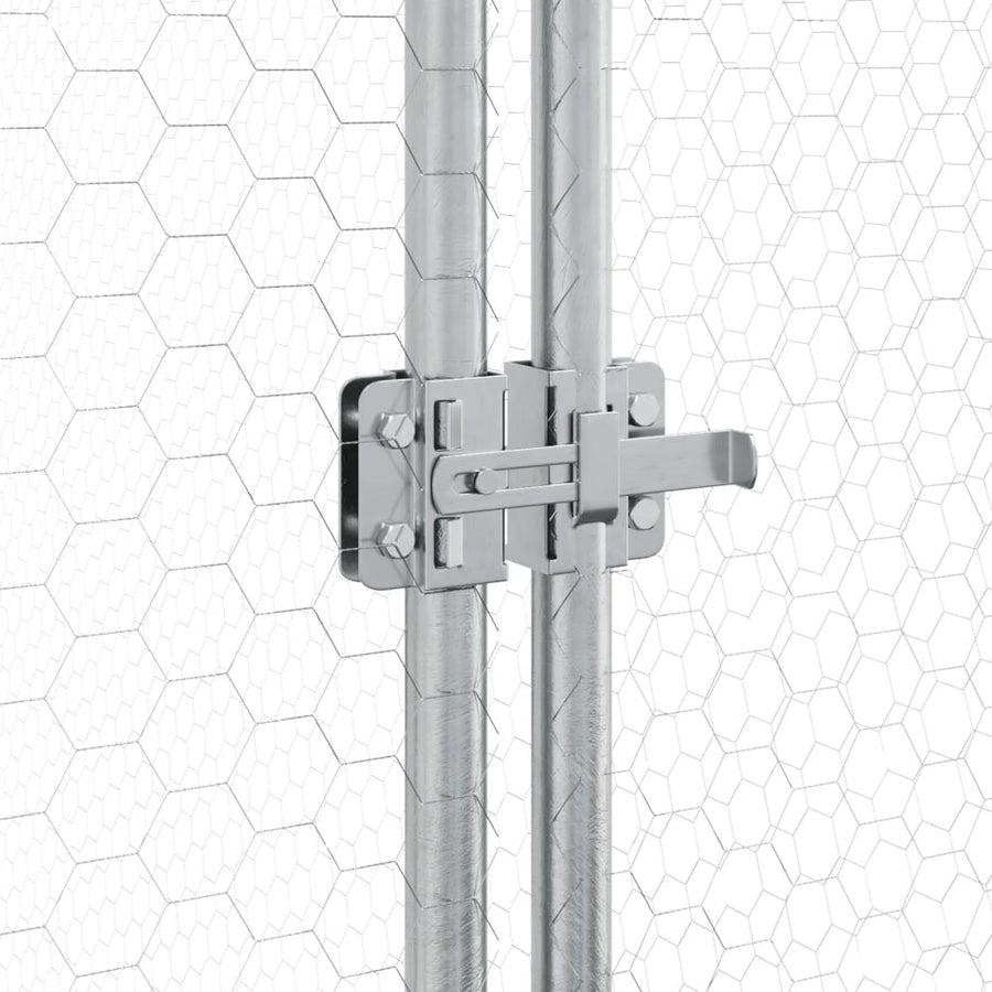 Kippenhok 400X105X182 Cm Gegalvaniseerd Staal Zilverkleurig