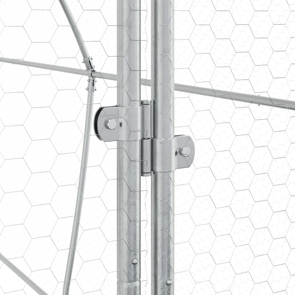 Kippenhok 400X105X182 Cm Gegalvaniseerd Staal Zilverkleurig