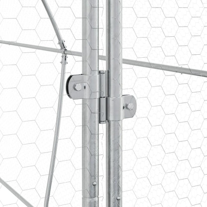 Kippenhok 400X105X182 Cm Gegalvaniseerd Staal Zilverkleurig